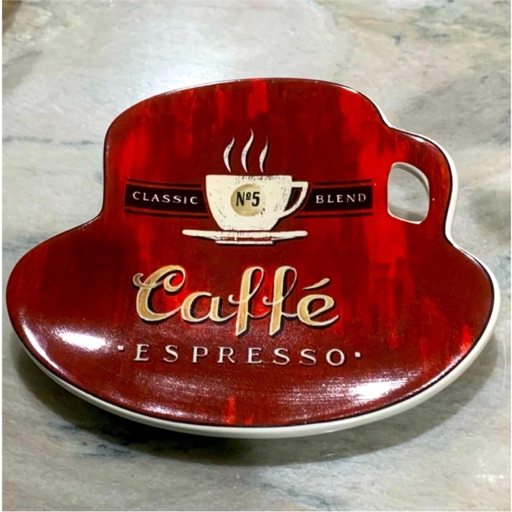 Sakura Red Coffee Cup Sign Kitchen Accessory